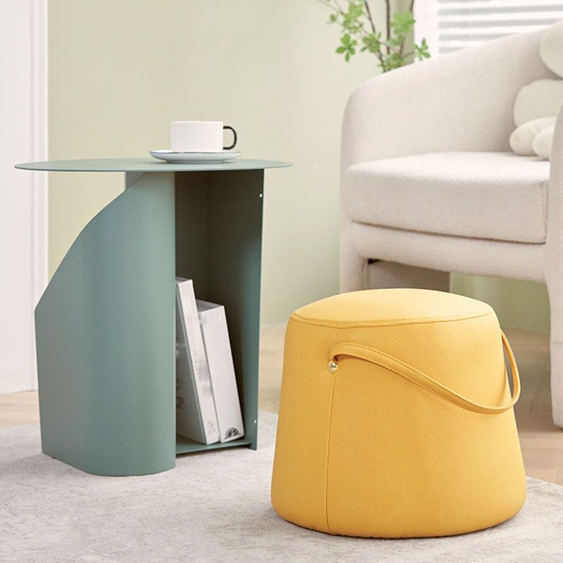 Solid Color Fabric Standard Stool Modern Style Simple Round Stool