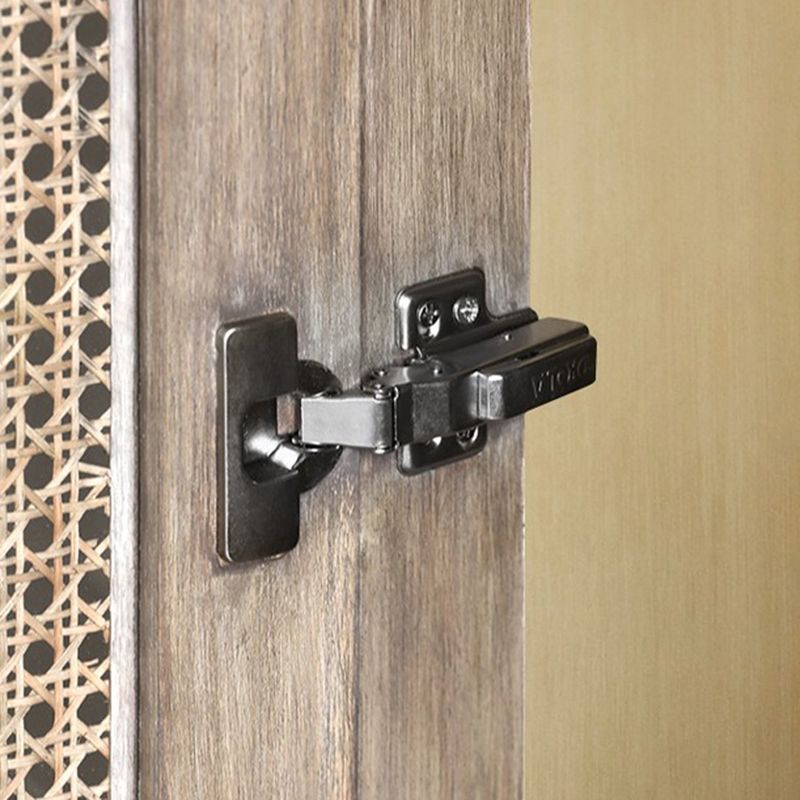 Rectangle Storage Cabinet Solid Wood Bar Pulls Cabinet with Doors