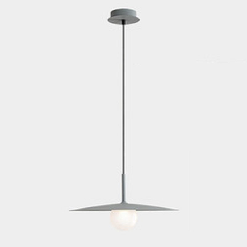 Modern Simple Metal Ceiling Lamp Disk Shape Pendant Light with Glass Shade for Bedroom