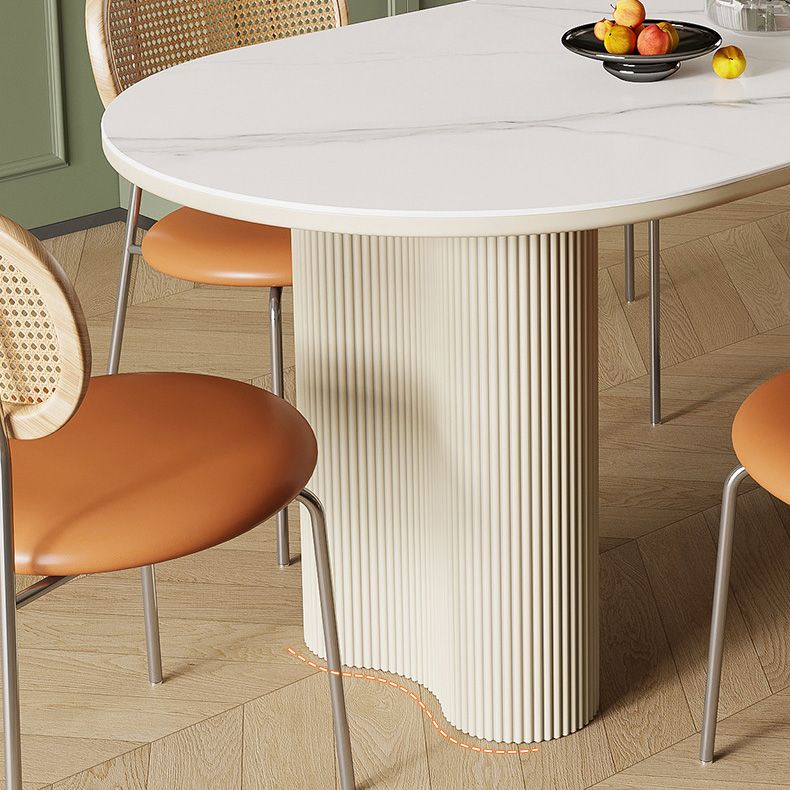 Simplicity Dinette Table Oval Stone Dining Room Table for Dining Room