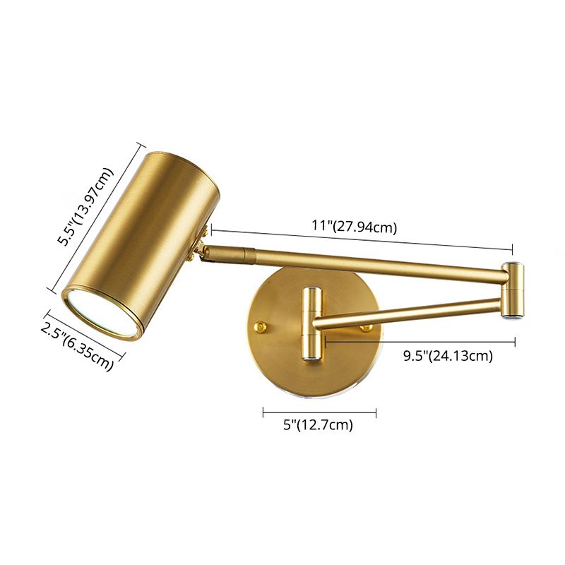 Luces de montaje de pared metálica de brazo columpio Estilo moderno Luces de pared de 1 luces de 1 luces