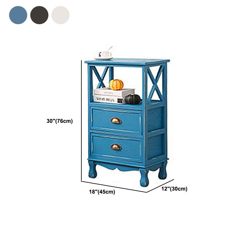 Modern Wood Accent Chest with Drawers and Shelf 11.81" Wide Chest