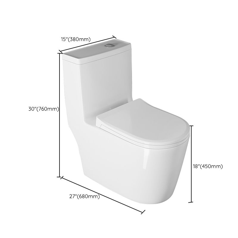 Modern White One Piece Flush Toilet Floor Mounted Toilet Bowl for Bathroom