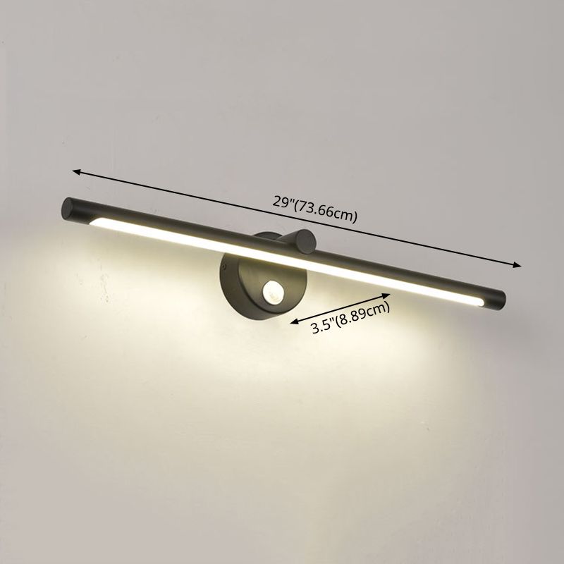 Zwarte acryl Moderne Wand SCONCE 1 Licht lineaire wandgemonteerde verlichting voor badkamer