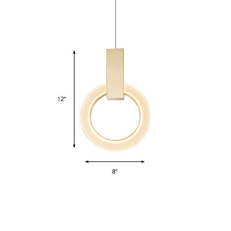 Luz de colgante de anillo de oro de 8 "/12"/16 "Luz de techo acrílico Ligero 1