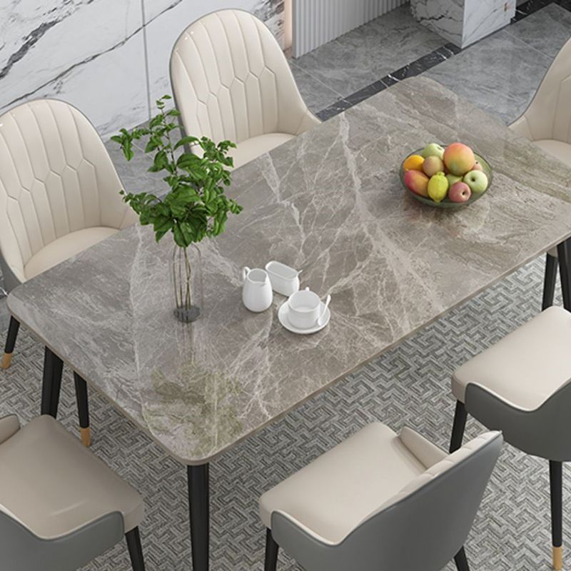Traditional Luxury Rectangle Dining Table Stone Dinner Table with 4-foot