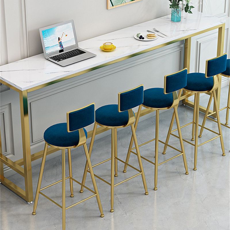 Glam Indoor Bar Dining Table Rectangle Bar Stool Table with Footrest