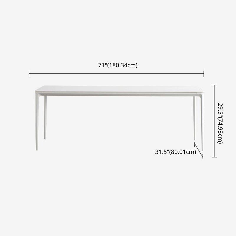 Modern White Sintered Stone Dining Set Standard Rectangle Dining Table Set with 4 Legs Base