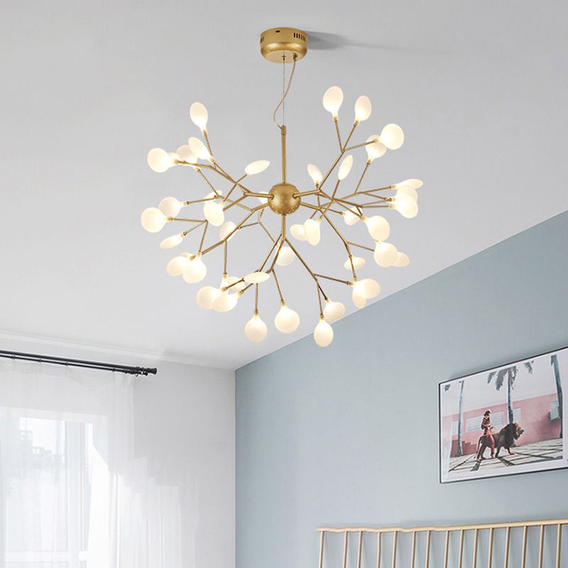 Gold Firefly Chandelier Modernist Metal Multi Lights Ceiling Chandelier for Living Room