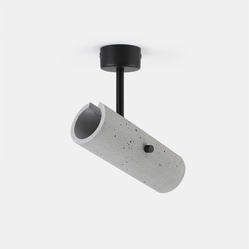 Luces de apliques de cilindro modernos Cemento Cemento de 1 luces de iluminación de pared para el baño