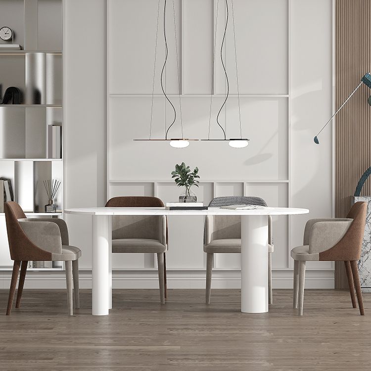 SinteredStone Home Dining Table Modern White Dining Room Table