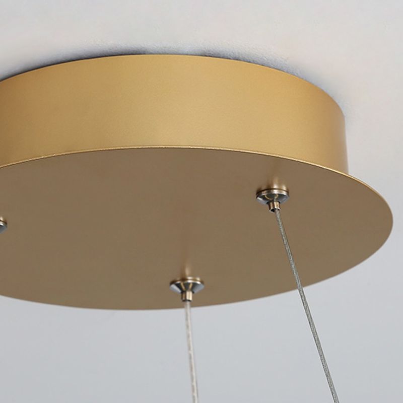 Linear Metal Pendant Light Fixture Modern Style 1 Light Hanging Light Fixture in Gold