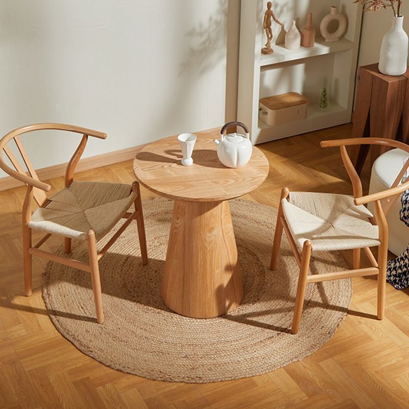 Contemporary Coffee Table Solid Wood Pedestal Coffee Cocktail Table