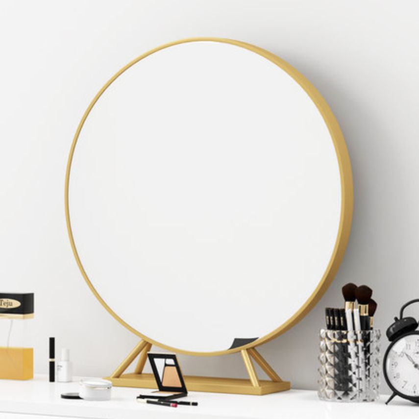 Glam 2-drawer Wooden Vanity Table 29.52" H Dressing Table in White