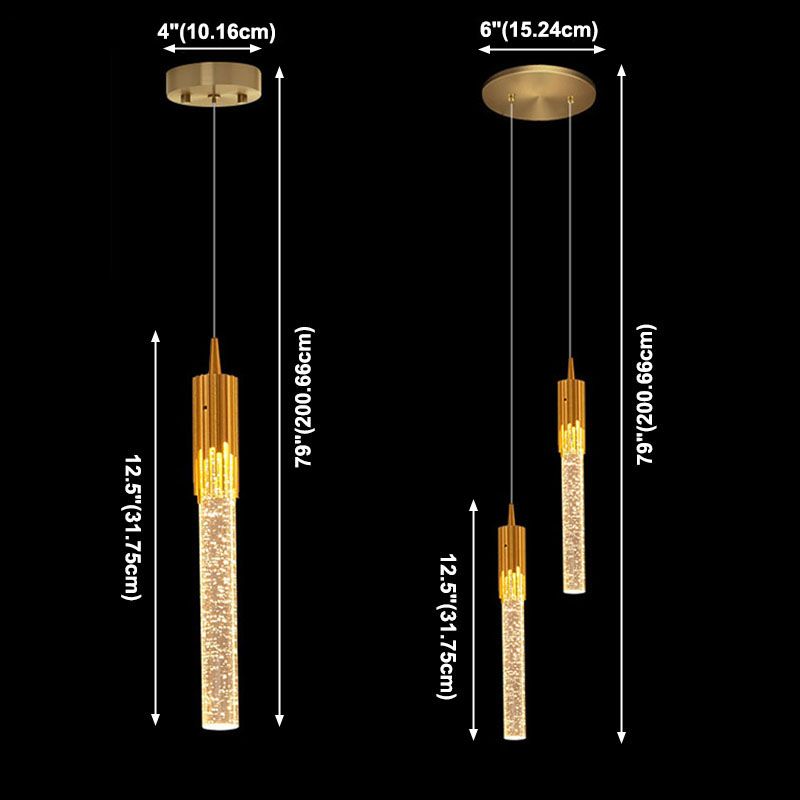 Metall hängende Licht mit klarer Kristallfarbton -Einfachheit Anhänger Beleuchtung für Schlafzimmer