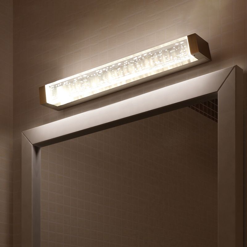 Rechteckige Badezimmer Wandhalterung Lampe klarer Kristall 12,5 "/18" W LED zeitgenössischer Waschtischspiegel Licht in Weiß