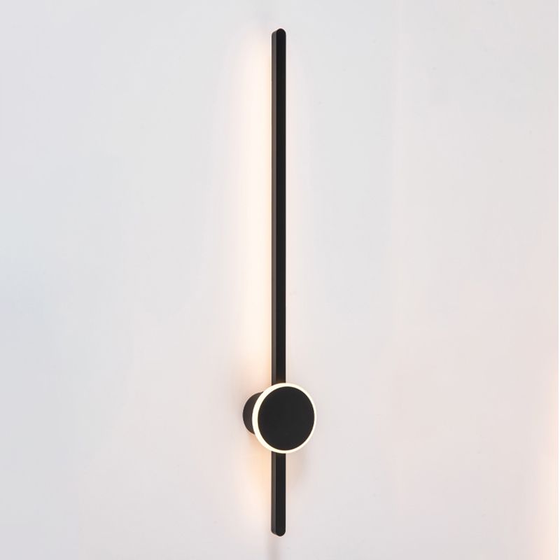 Metal Linear Shape Wall Light Modern Style 2 Lights Wall Mounted Light in Black