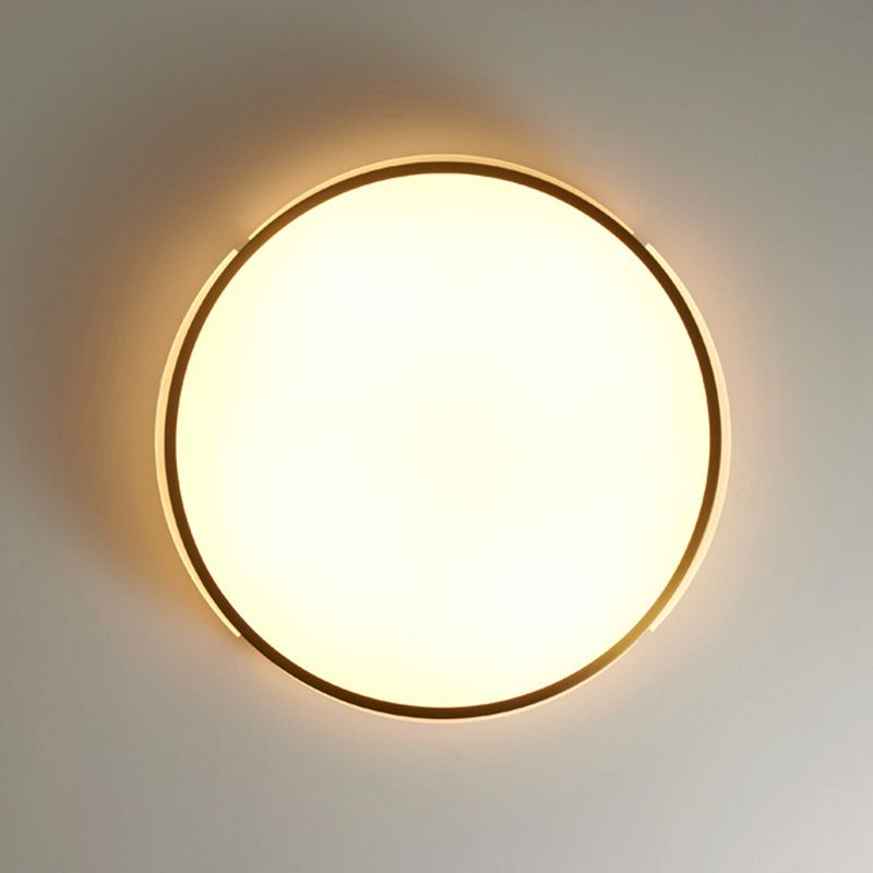 Drum Shape Metalen Plafond Verlichting Moderne Minimalistische Stijl LED Woonkamer Flush Lamp in Goud