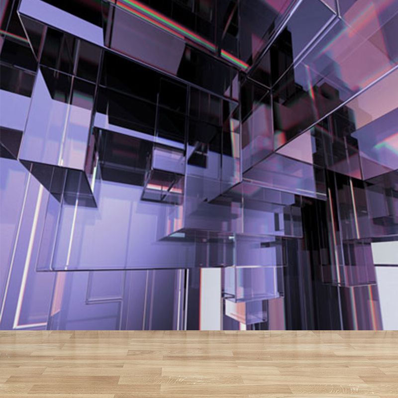 Moisture Resistant Geometric Mural Decal Non-Woven Contemporary Wall Art for Bedroom