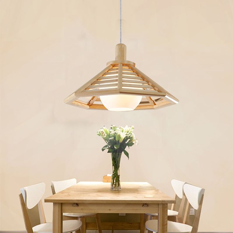 Un cône de tête pendentif en bois moderne chambre à coucher léger salon salle à manger pendentif