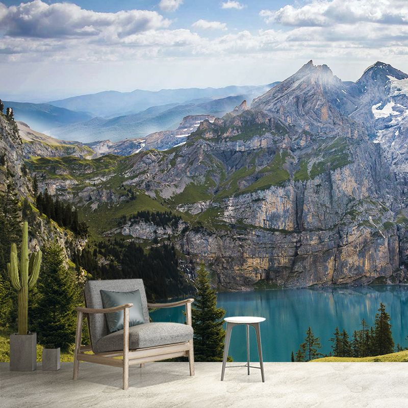Modern Beautiful Lake Mountain Scenery Mural Wallpaper Used to Decorate Hall