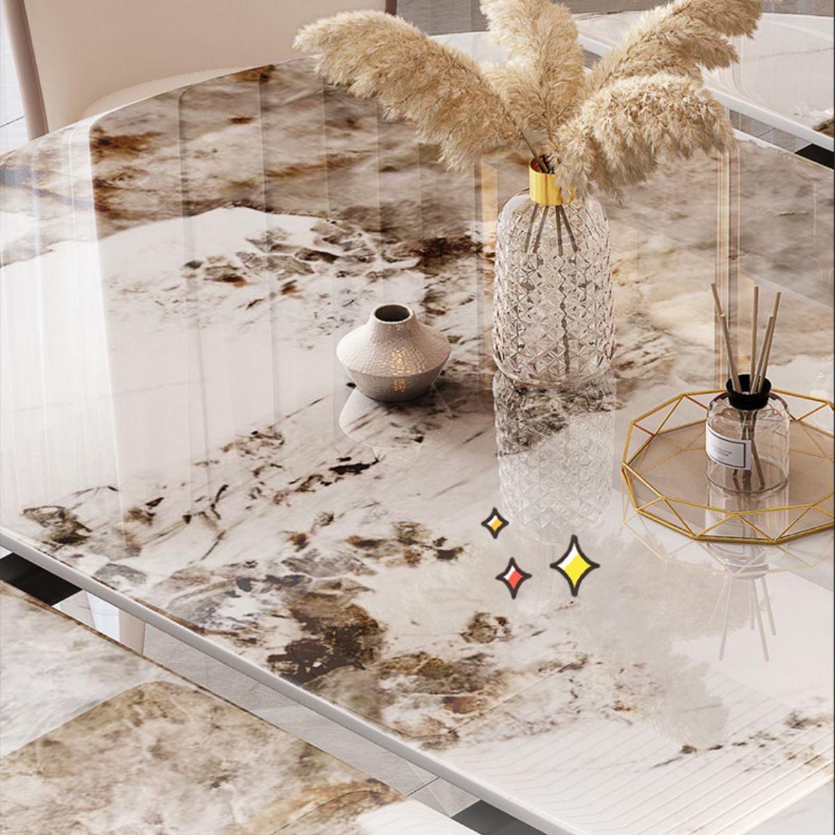 Sintered Stone Top Table Pedestal Dining Table for Home Kitchen Dinner