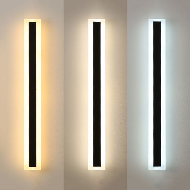 Sconce da parete lineare a 1 luce moderna illuminazione da parete in stile semplice moderno in nero