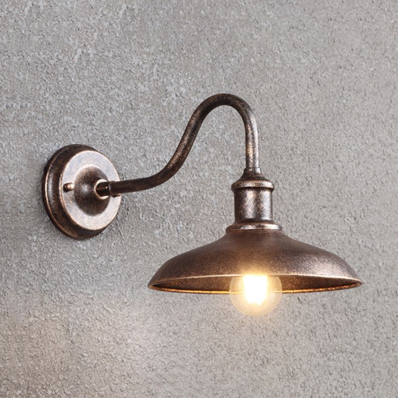 Industrial Retro Barn Wall Lamp Wrought Iron 1-Light Wall Light for Exterior Spaces