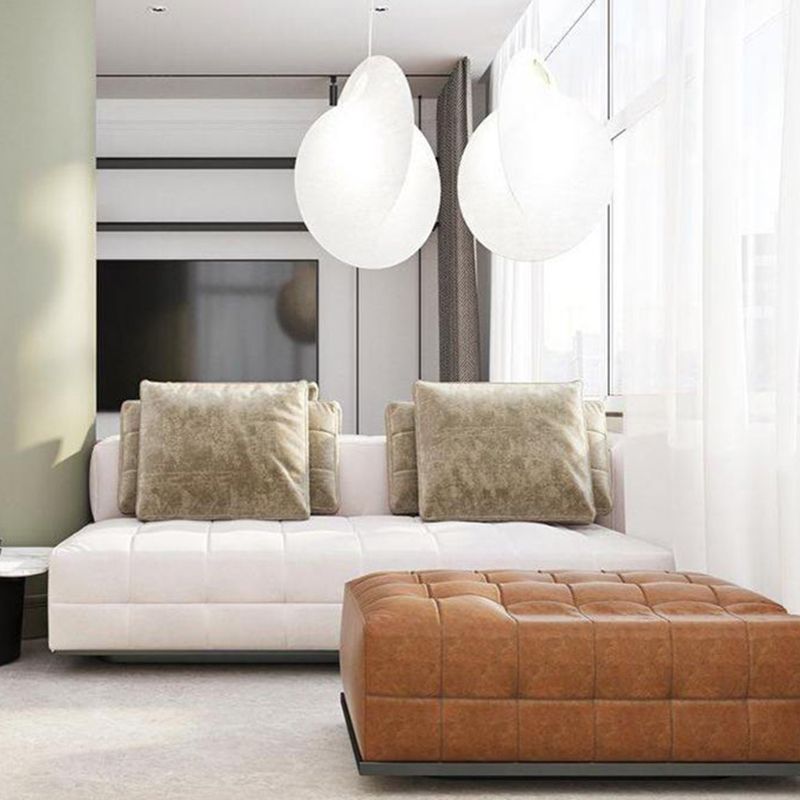 Silk moderne pendant nordique lumière 1-Light White suspendu plafond plafond pour salle à manger