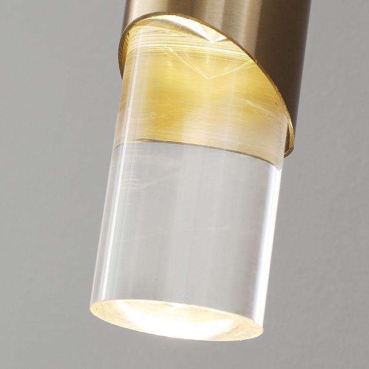 Bedroom Suspended Lighting Fixture Modern Style Hanging Light Kit with Tube Acrylic Shade