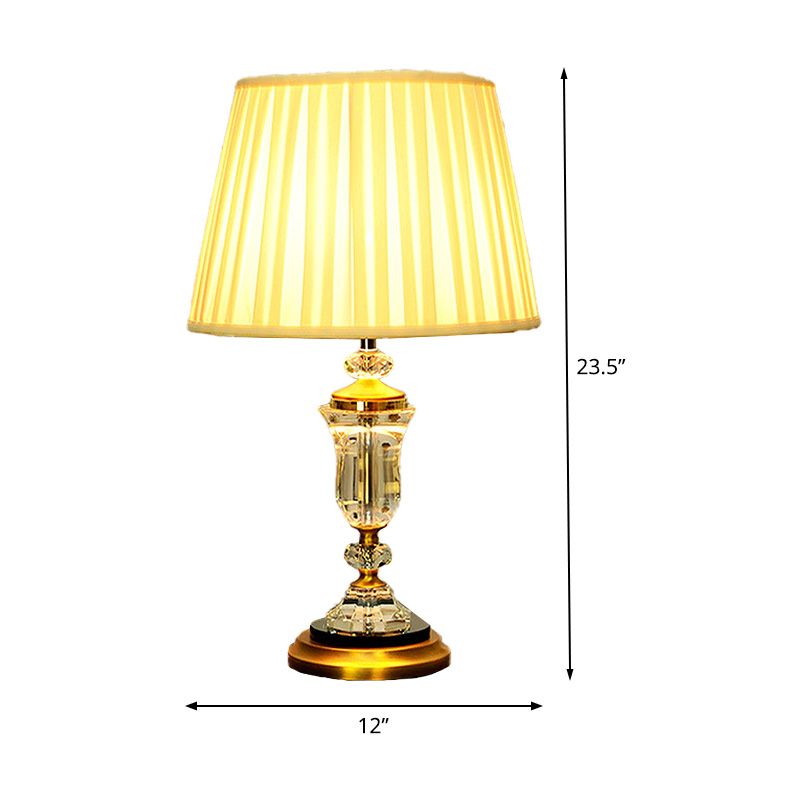 Luz de mesa de tela de barril Modernismo 1 Bulbo Lámpara de escritorio beige para el comedor