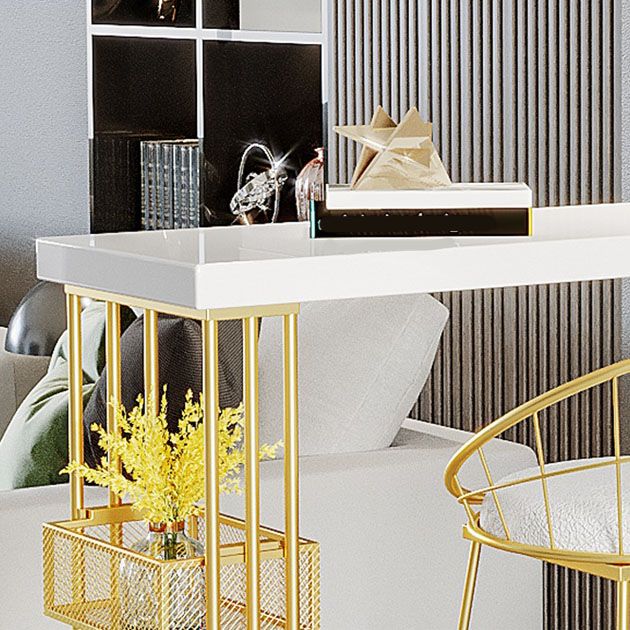 Glam Style 1/3 Pieces Bar Table Set Rectangle Stone Counter Table with Stools for Cafe