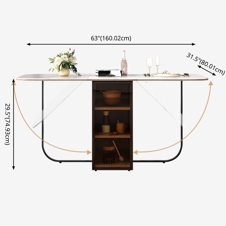 Modern Style Traditional Height Dining Set with Drop Leaf Table and Trestle Base