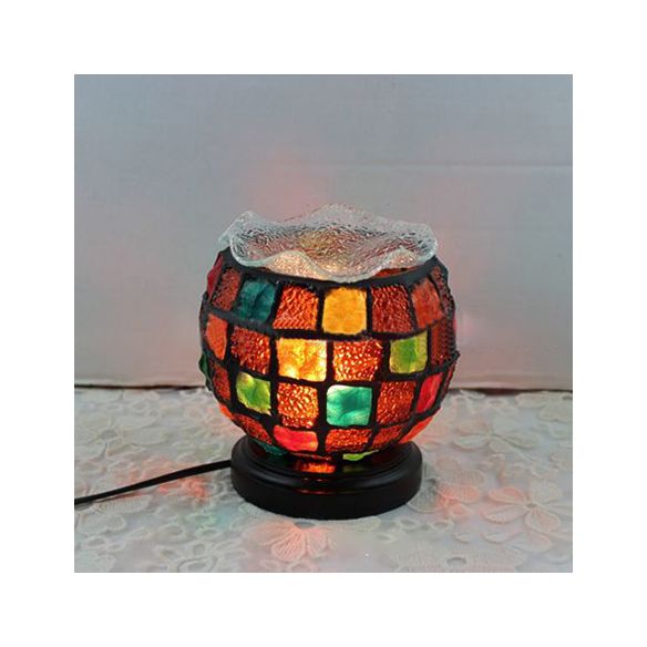 Kinderschlafzimmer Gitterschale Schreibtisch hellfleckiges Glas 1 Kopf Tiffany kleine Schreibtischlampe in schwarzer Basis
