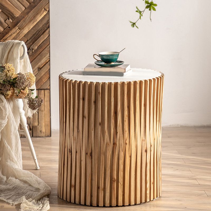 Modernistic Round Solid Wood Side Table Rustic Tree Stump Side End Snack Table