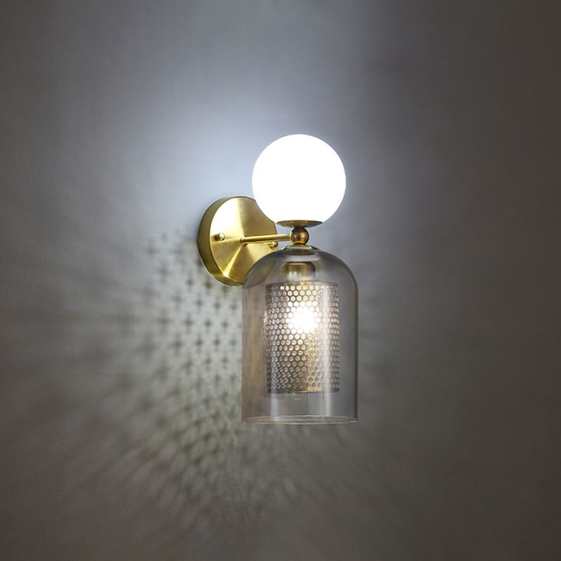 Glass Shaded Wall Light Sconce Nordic Style Wall Lighting Fixture for Living Room