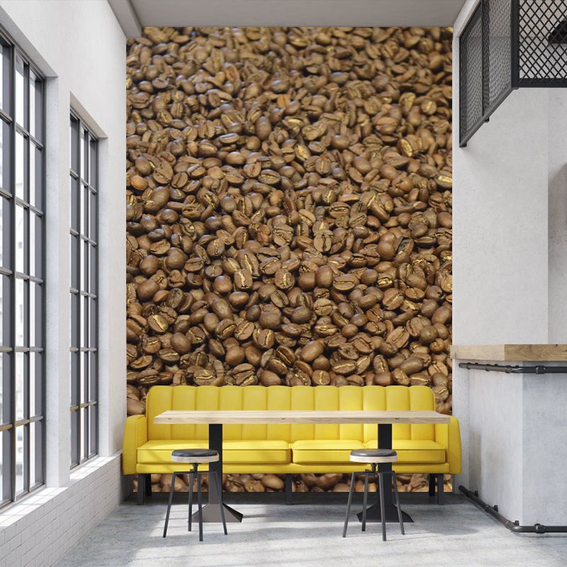 Bitter Coffee Beans Mural Wallpaper for Coffee Shop Waterproofing, Made to Measure