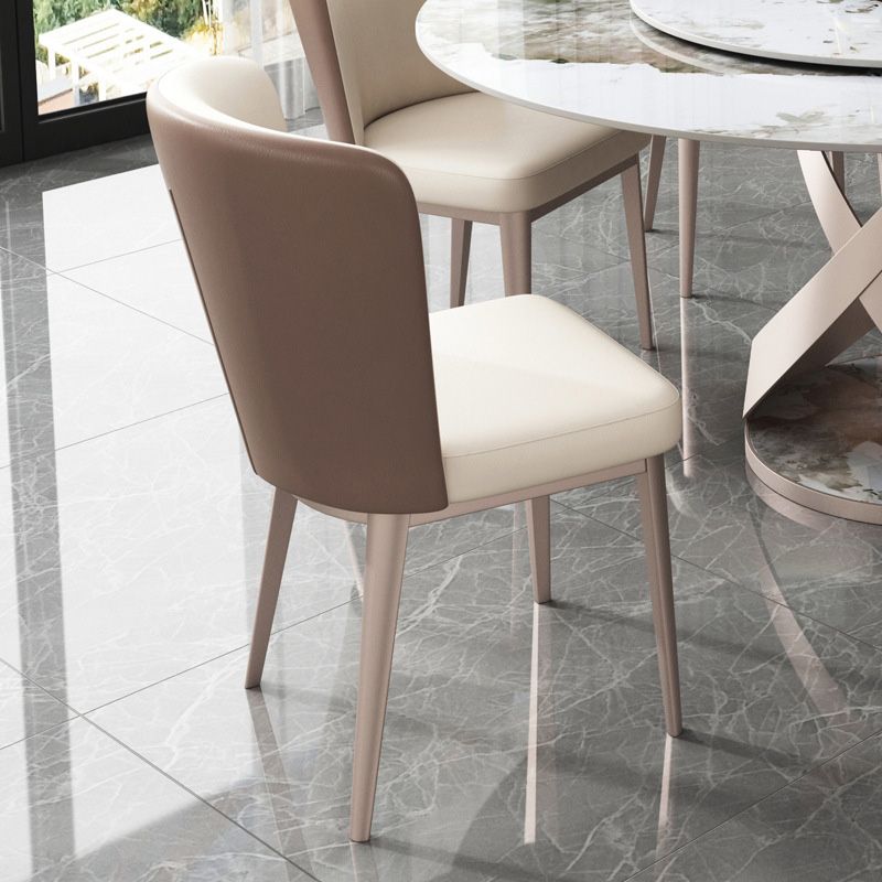 Dining Room Upholstered Armless Chair Home Metal Legs Dining Chair