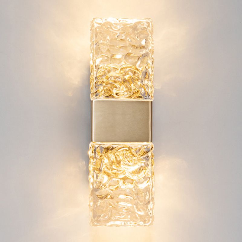 Rectangular LED Wall Sconce Post-Modern Wall Light Fixture with Crystal for Bedroom