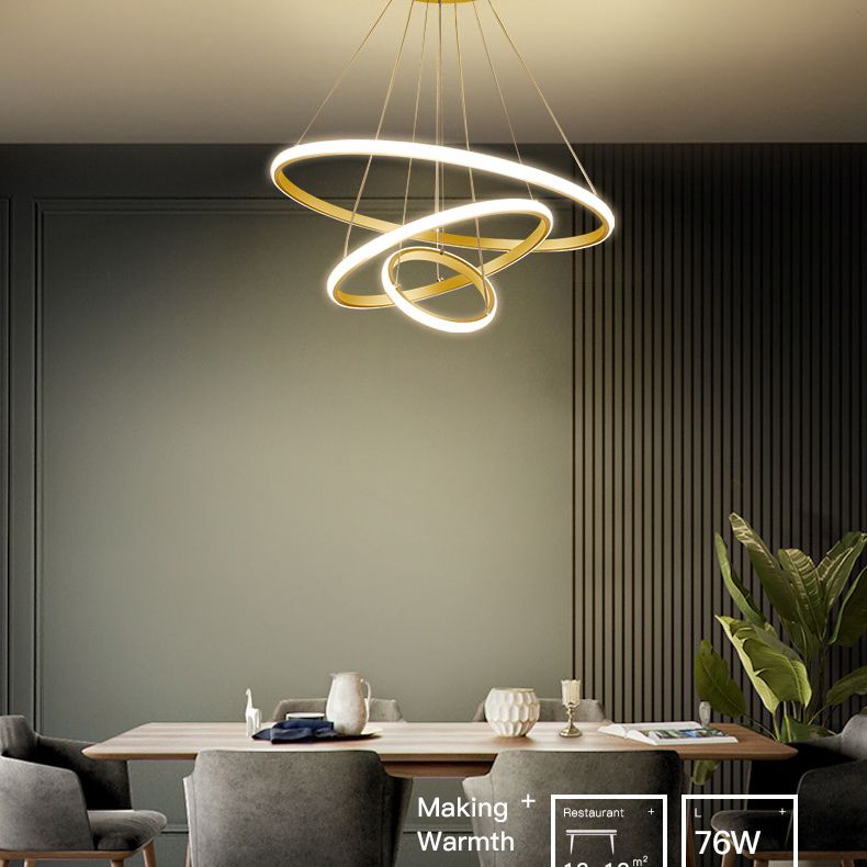 Modern Simplicity Hanging Multi-Tier Chandelier Pendant Light Metal Ceiling Lights Fixture for Restaurant