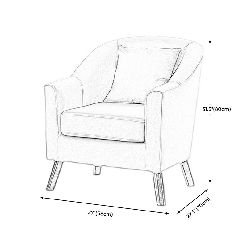 26.77" L x 27.55" W x 32.67" H Bonded Leather Barrel Accent Chair Sloped Arms Barrel Chair
