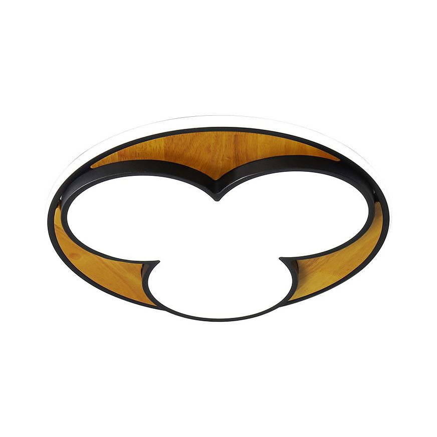 Black/White Flower Flush Ceiling Light Nordic LED Metal Ceiling Lighting in White/Warm Light, 16.5"/20.5" Wide