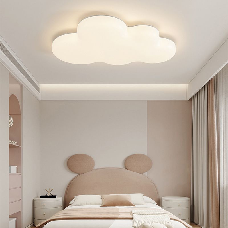 1 - Light Acrylic Flush Mount Light Kids Style LED Cloud Ceiling Flush