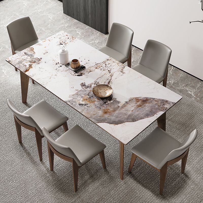 Rectangle Sintered Stone Table for Restaurant  Medieval Modern Table with 4 Legs