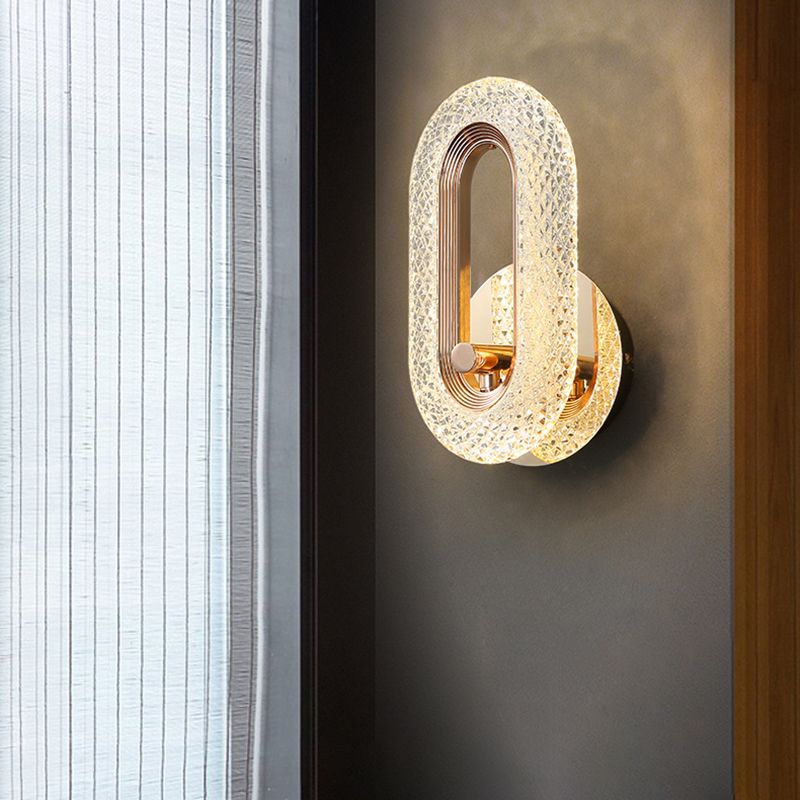 Modern Armed Sconce Light Faceted Crystal 1 Light Wall Lamp for in Clear