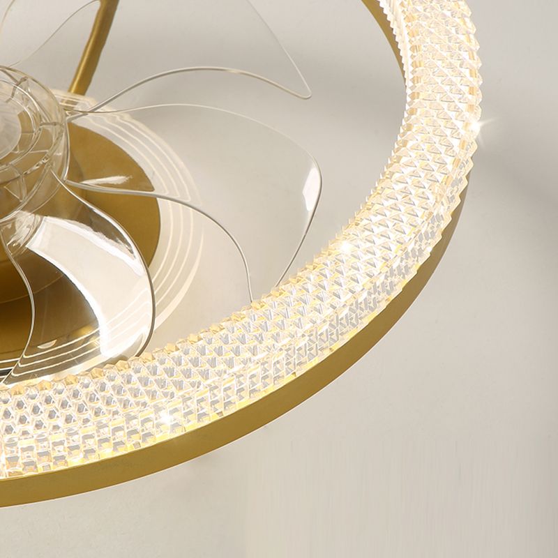 Lampada a ventola a soffitto in metallo in stile semplice con lama a ventola ABS