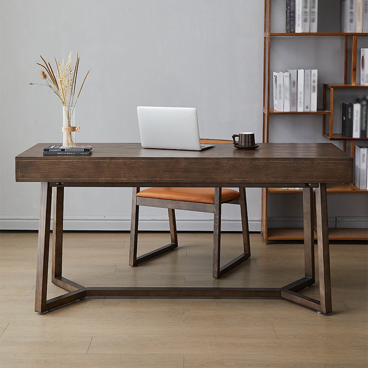 Medieval Ash Wood Dining Table for Restaurant Rectangle Table with Trestle Base