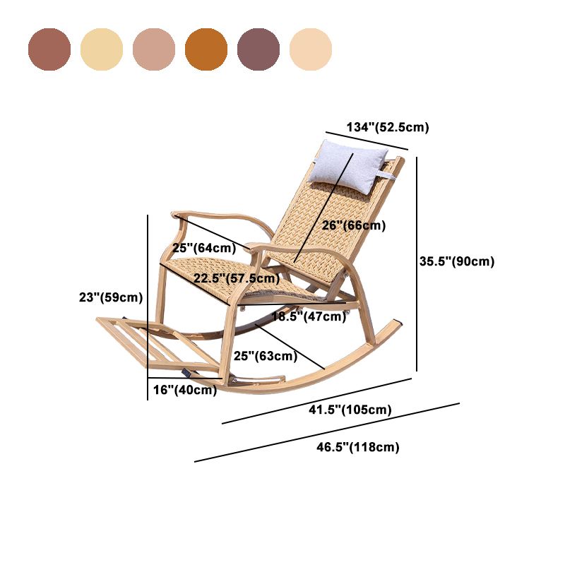 Wicker Modern Rocking Accent Chair Ergonomic Spindle Rocker Chair for Outdoor