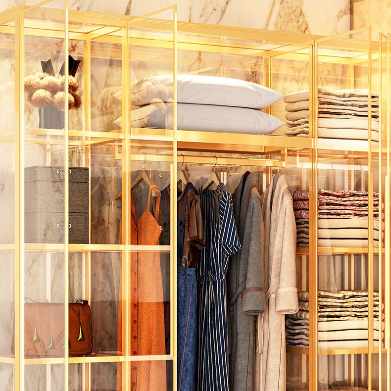 Metal Storage Cabinet with Glass Doors Contemporary Hinged Door Cabinet