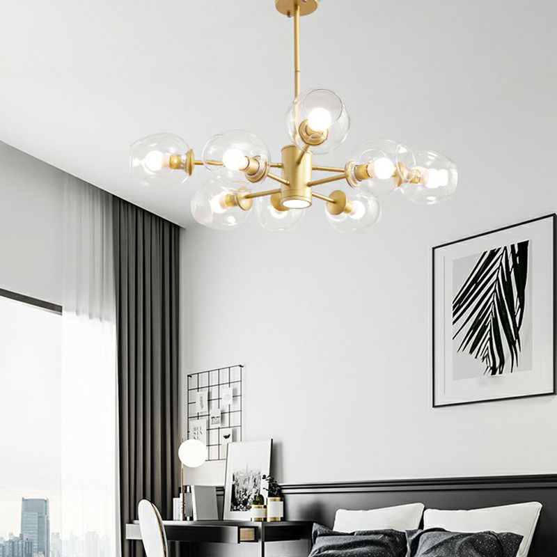 Contemporary Spherical Shade Pendant Chandeliers Glass Hanging Chandeliers